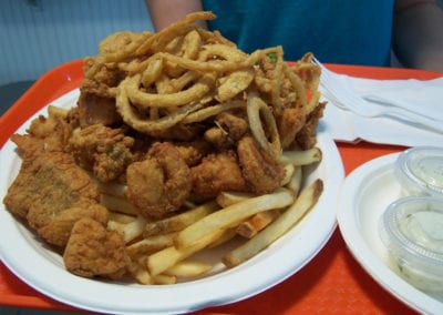 fried seafood platter at JTs Seafood